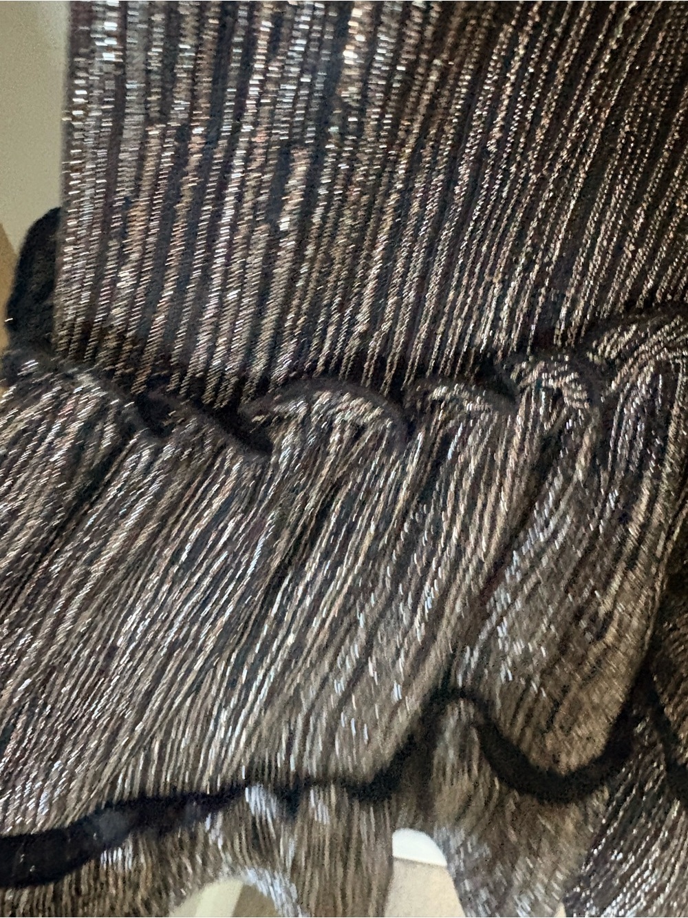 Tiered Metallic Mini Dress Dark Coquette Romantic Vintage inspired Ruffle Small - Picture 7 of 14